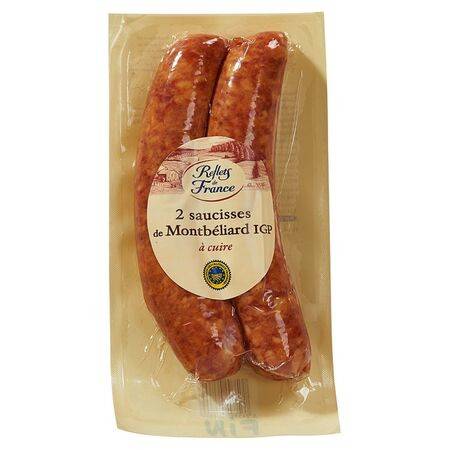 Saucisses de Montbéliard à cuire REFLETS DE FRANCE - le sachet de 300g