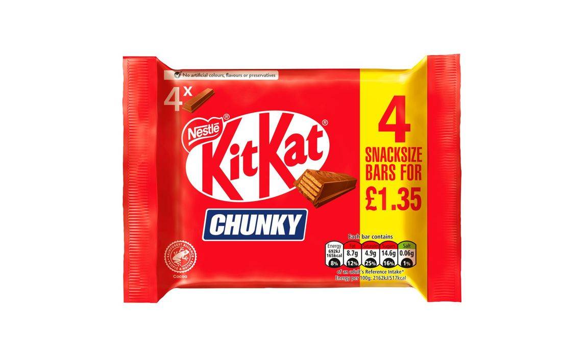 Kit Kat Chunky Milk Multipack 4 x 32g (406982)