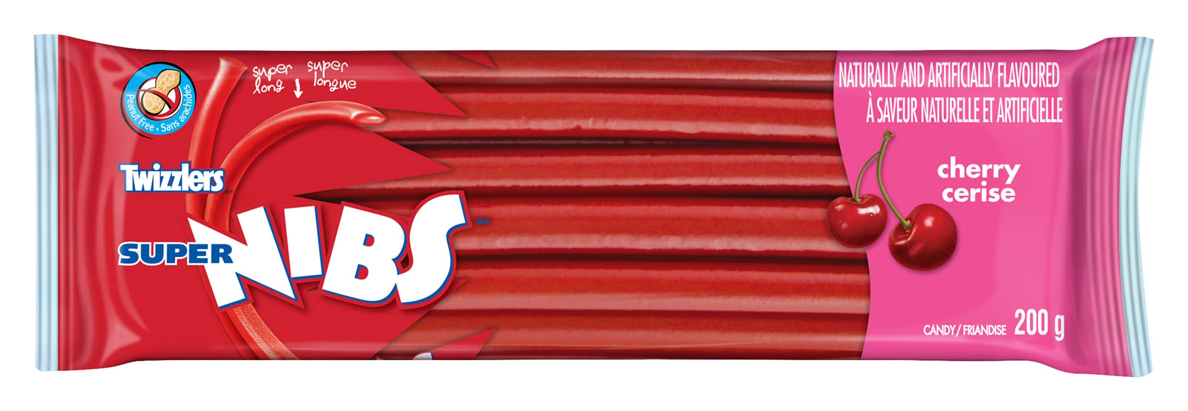 Twizzler's Réglisse À La Cerise 200 G / Twizzlers Super Nibs Cherry Licorice 200 g