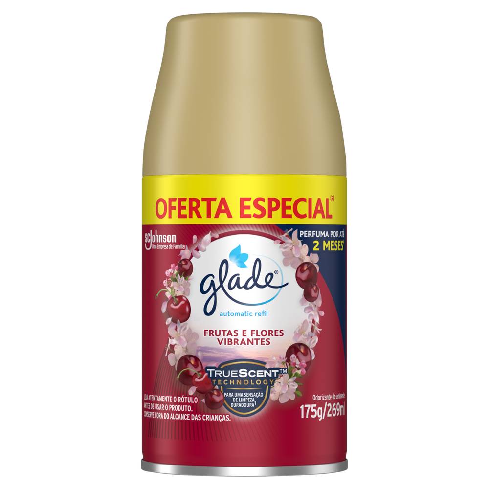 Glade odorizador de ambientes frutas e flores vibrantes refil (269 ml)