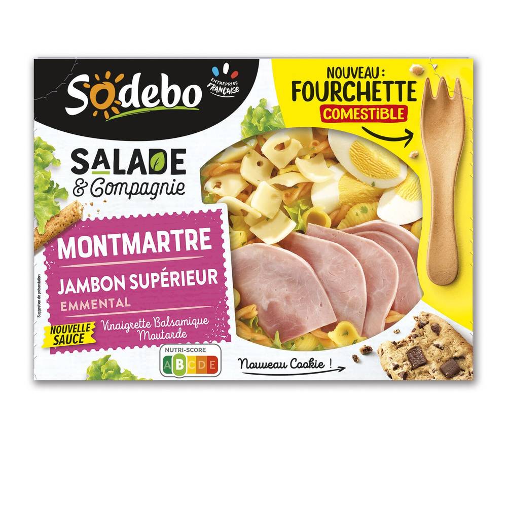 Salade Montmartre pâtes crudités œuf jambon emmental SODEBO - le coffret de 320 g
