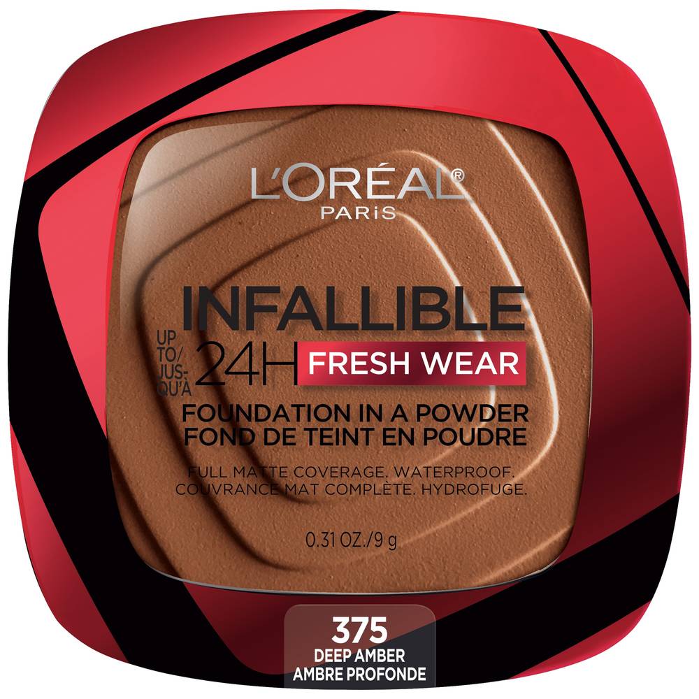 L'oreal Paris Up To 24 Hour Fresh Wear Foundation in a Powder (deep amber)