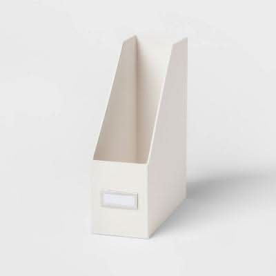 Brightroom Canvas Magazine File Holder and Organizer, Cream