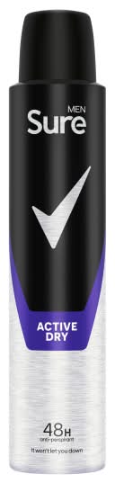 Sure Men, Men Active Dry Aerosol Anti-Perspirant (200ml)