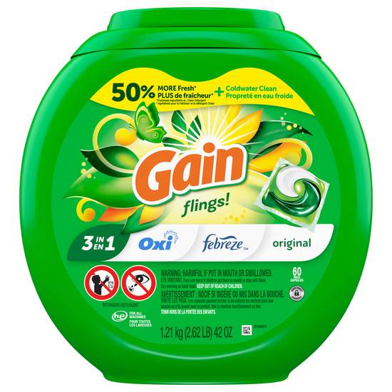 Gain Detergent 3 in 1 Original(60Ct)