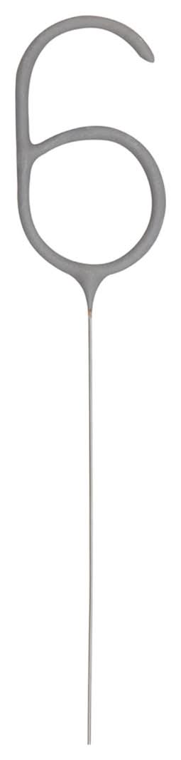 3-2-1 Party Number 6 Sparklers, 7 in, Silver