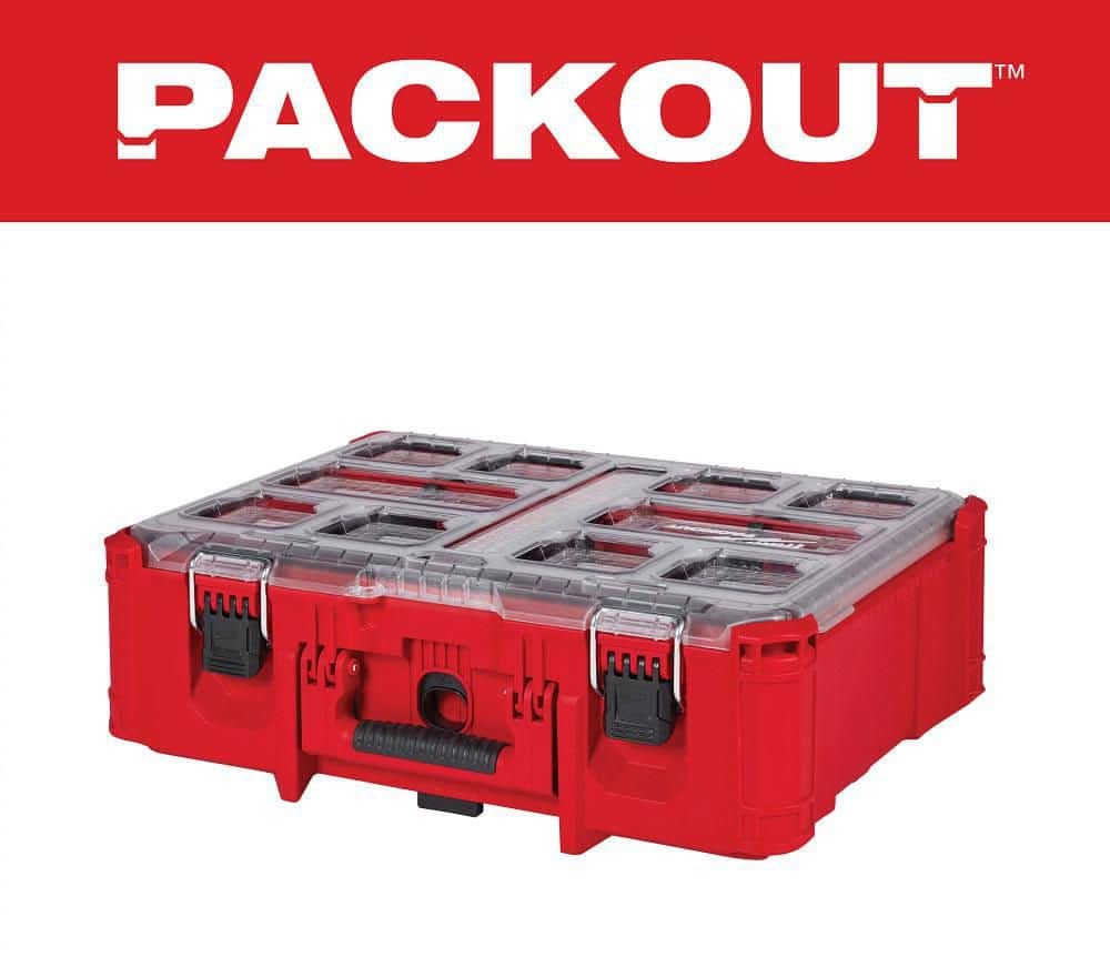 Milwaukee Packout 20 In. Deep Small Parts Organizer With 6 Compartments And Quick Adjust Dividers