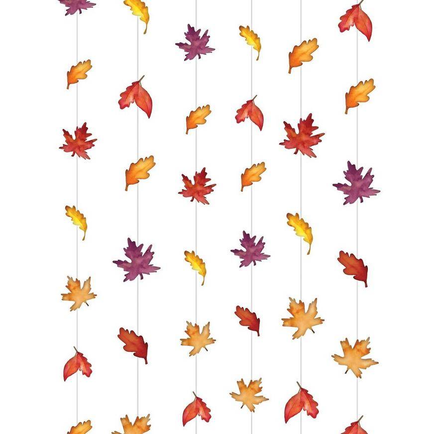 Party City Fall Leaves Hanging Decorations, Orange - Red - Yellow (6 ct)