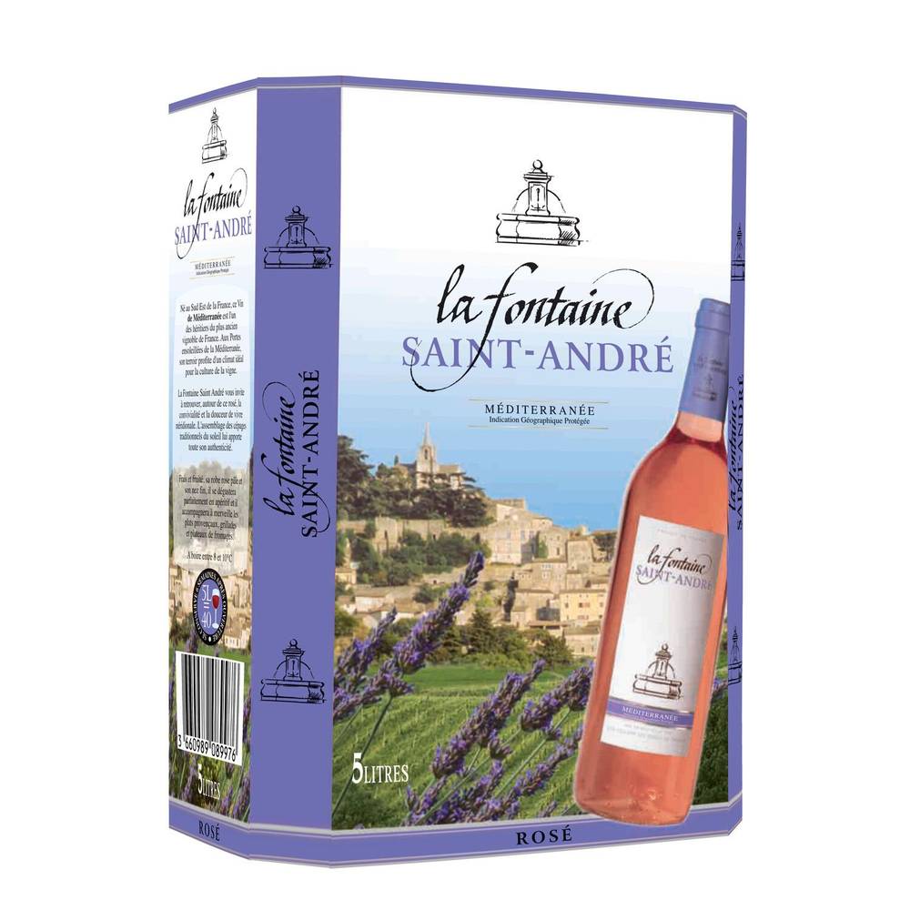 La Fontaine Saint André - Vin rosé provence igp mediterranée (5L)