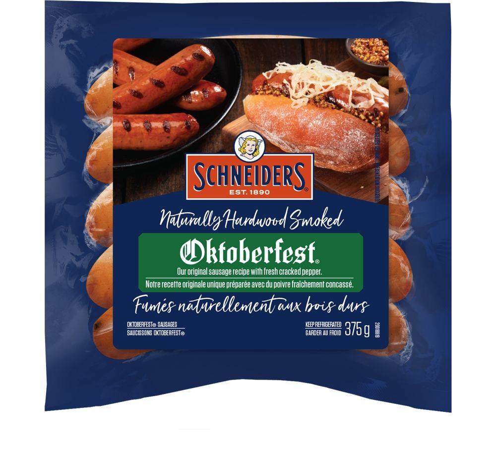 Schneiders oktoberfest fumés naturellement aux bois durs - oktoberfest naturally hardwood smoked sausage (375 g)