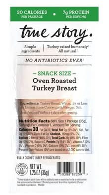 True Story Foods Single Serve Deli Turkey Snack - 1.25oz