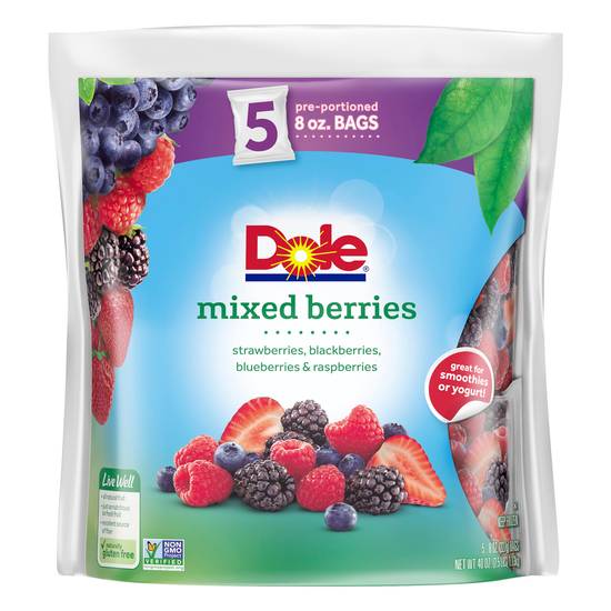 Dole Mixed Berries Pre-Portioned Bags (5 ct)