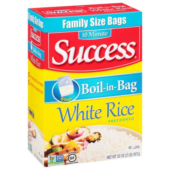 Success Boil-In-Bags White Rice Family Size (6ct)