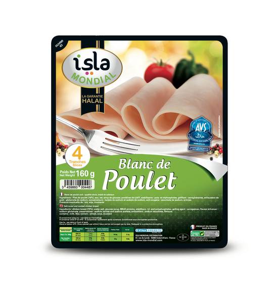 Isla Mondial - Blanc de poulet halal (4 pièces)