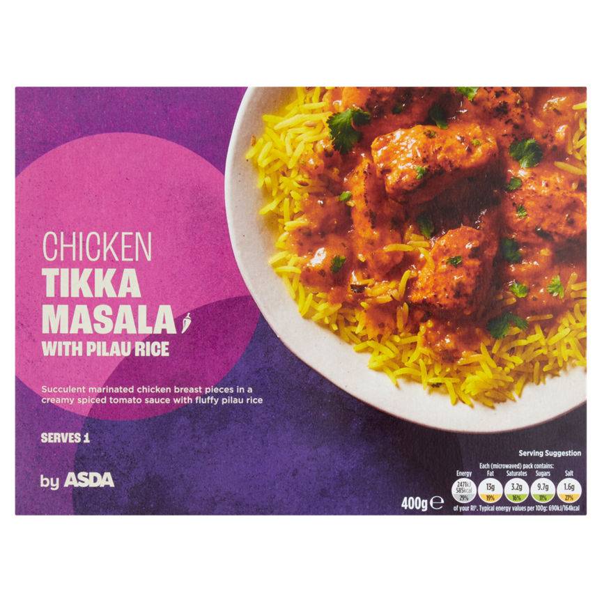 Asda Chicken Tikka Masala with Pilau Rice 400g