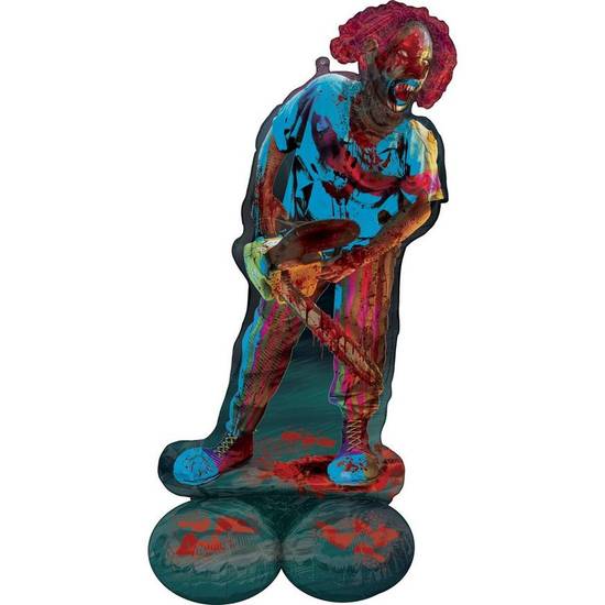 Uninflated AirLoonz Creepy Carnival Clown Foil Balloon, 28in x 52in