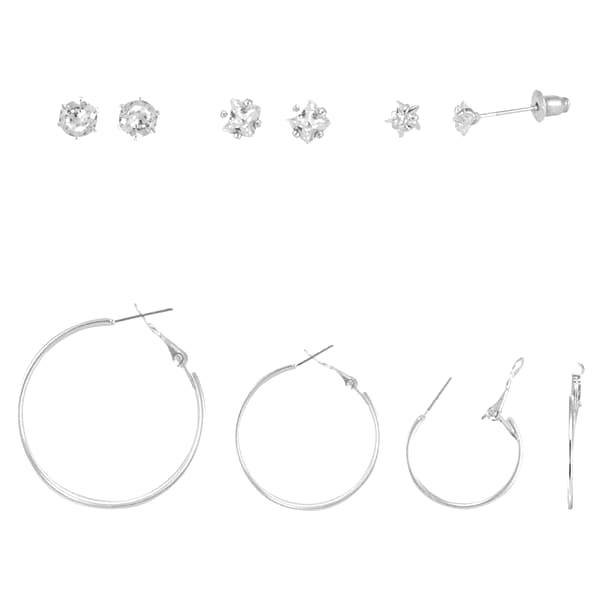Ophelia Roe 6 Pair Stud/Hoop Earrings
