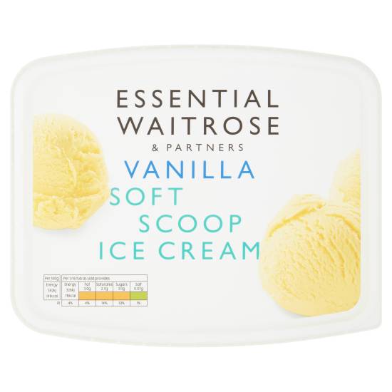 Essential Waitrose Vanilla Soft Scoop Ice Cream