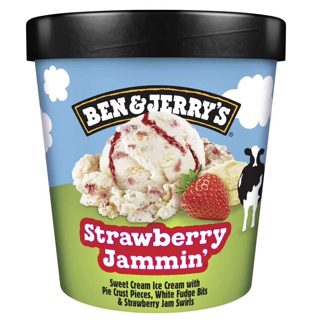 Ben & Jerry's Ice Cream, Strawberry Jammin (473 ml)