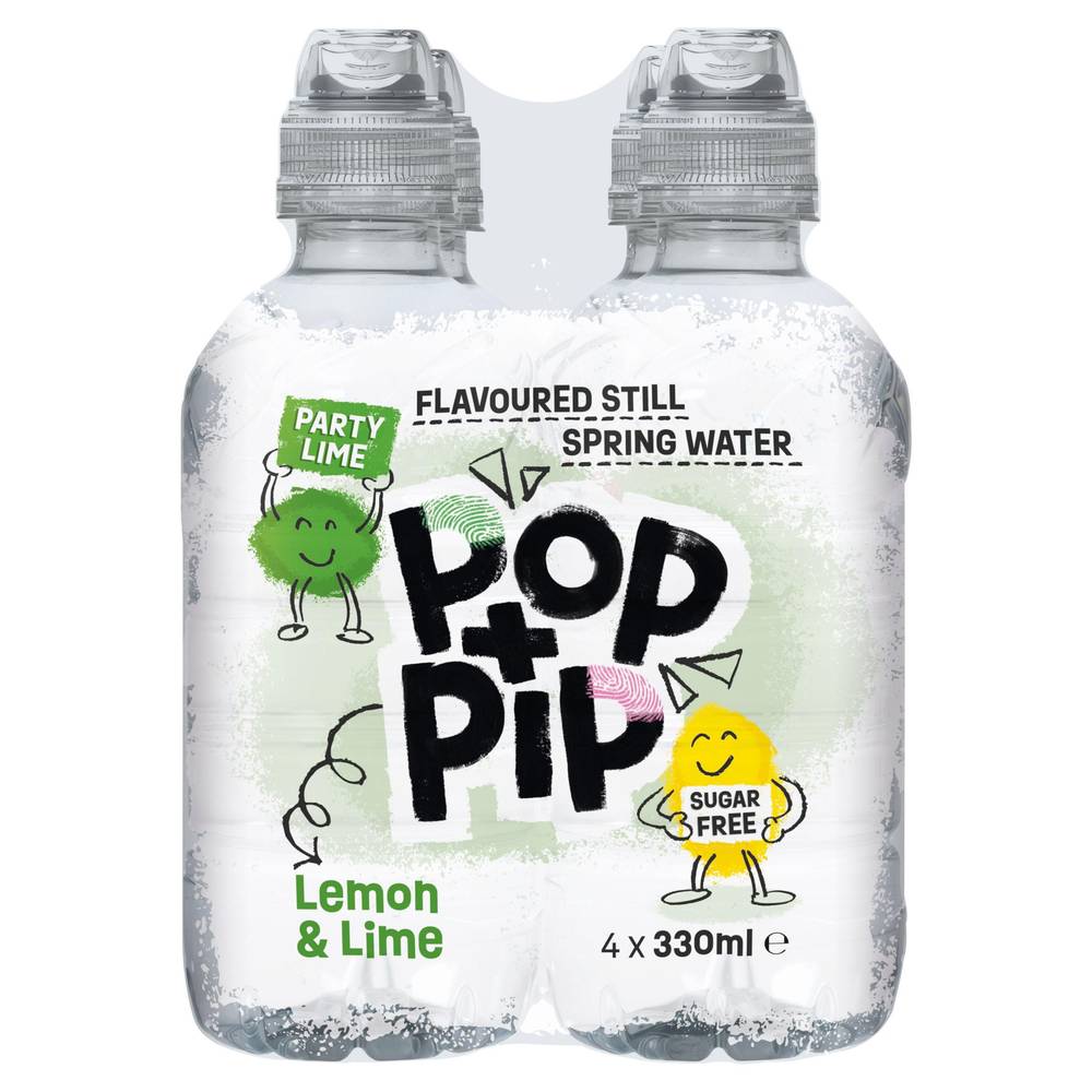 Pop & Pip 4 Pack Lemon & Lime Still flavoured spring water