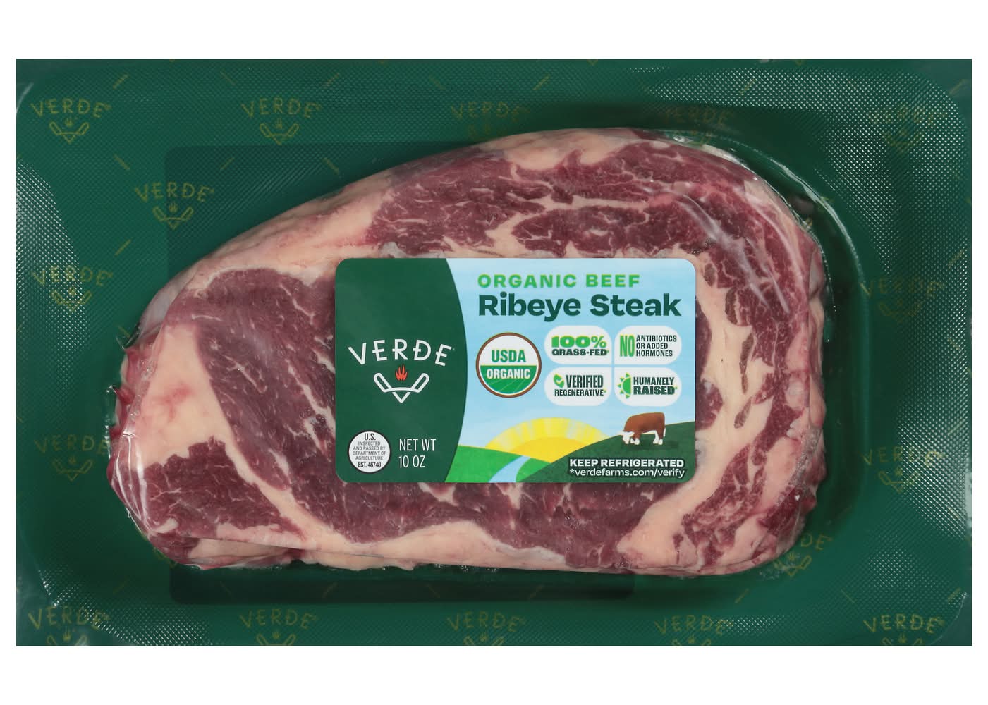 Verde Farms 100% Grass Fed Organic Beef Strip Steak (10 oz)