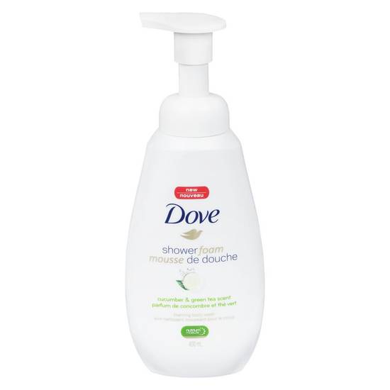 Dove Body Wash Shower Foam, Cucumber & Green Tea Scent (400 ml