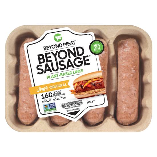 Order Beyond Meat Beyond Sausage Brat Plant Based Links 4ct 14oz food online from Everyday Needs By Gopuff store, Fairfield on bringmethat.com