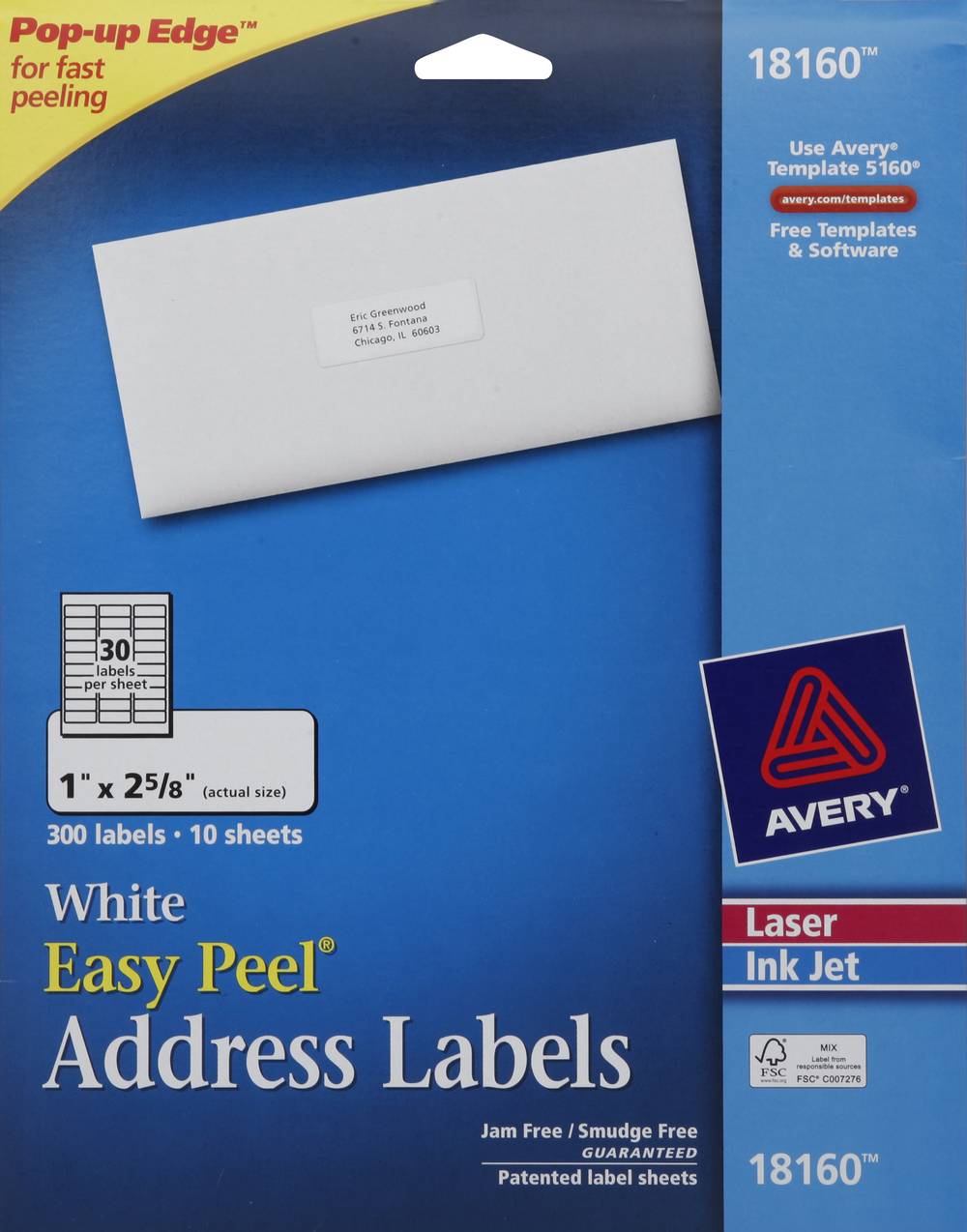 Avery White Easy Peel Address Labels