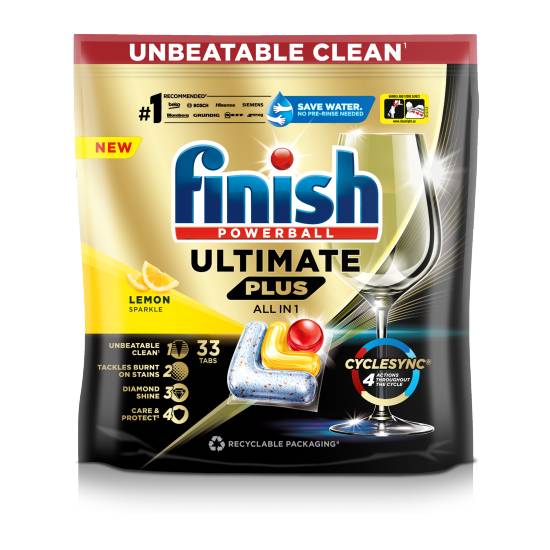 Finish Ultimate Plus All in One Dishwasher Tablets 33 Lemon, Delivery near  you