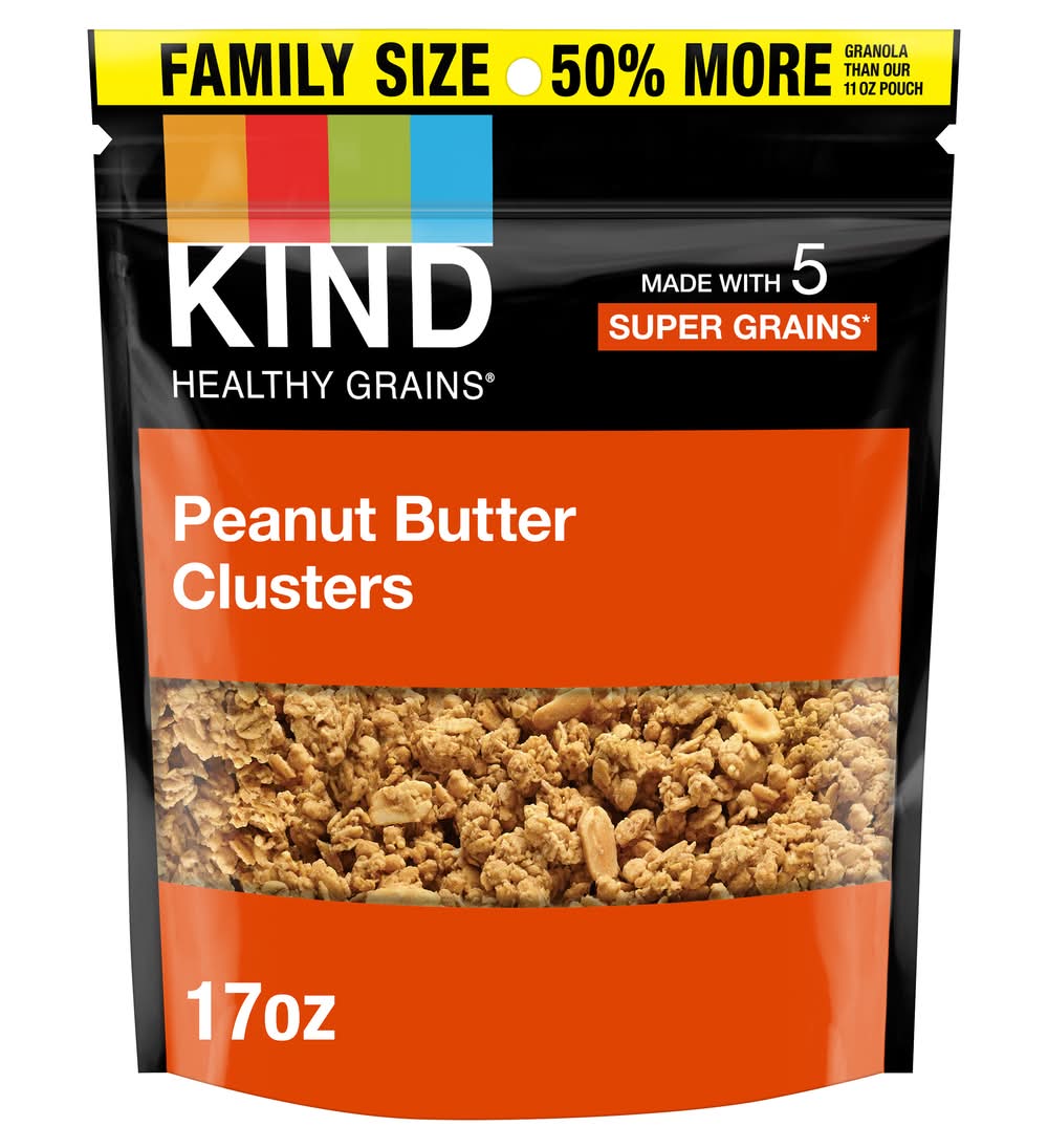 KIND Healthy Grains Granola Family Size, Peanut Butter Clusters (17 oz)