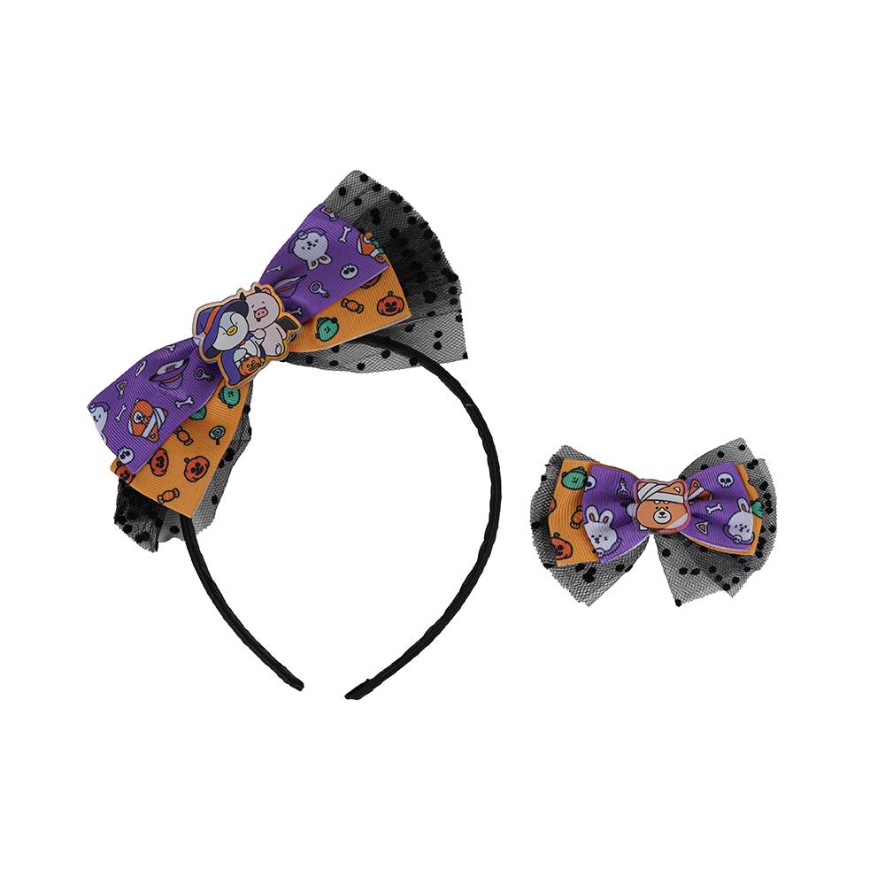 Diadema  Mini Family Textil Negra    Halloween  Moņo