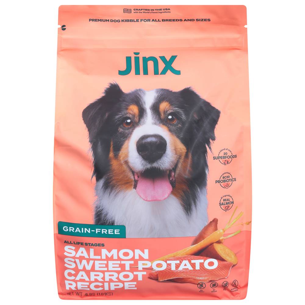 Jinx Grain-Free Recipe Dog Food, Salmon, Sweet Potato, Carrot (4 lbs)