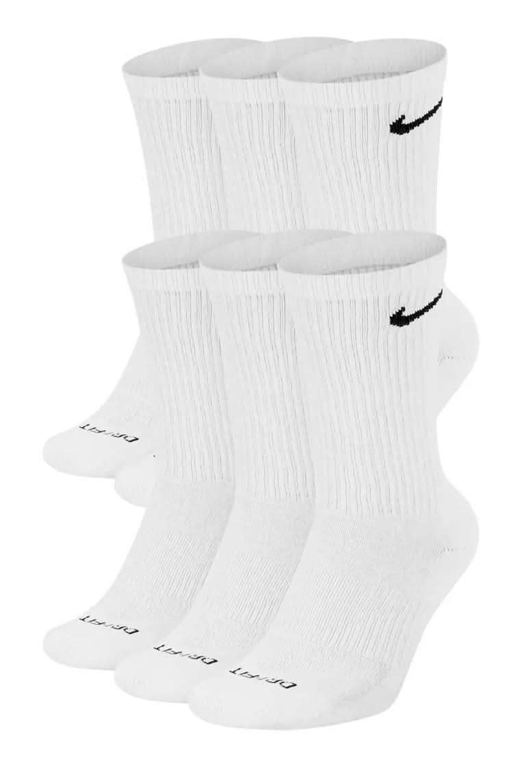 Nike Everyday Plus Cushioned Crew Socks - 6 Pack (White M)