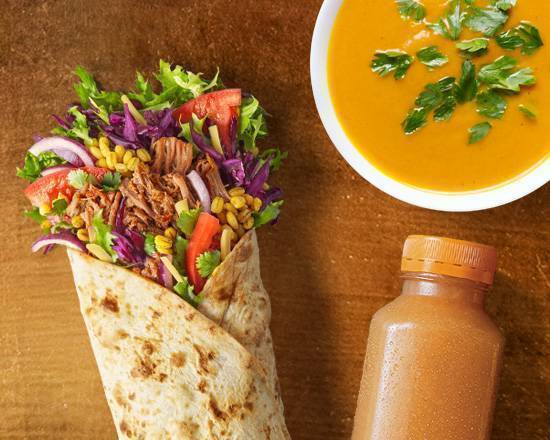 Wrap Wołowina Chimichurri + Zupa + Sok