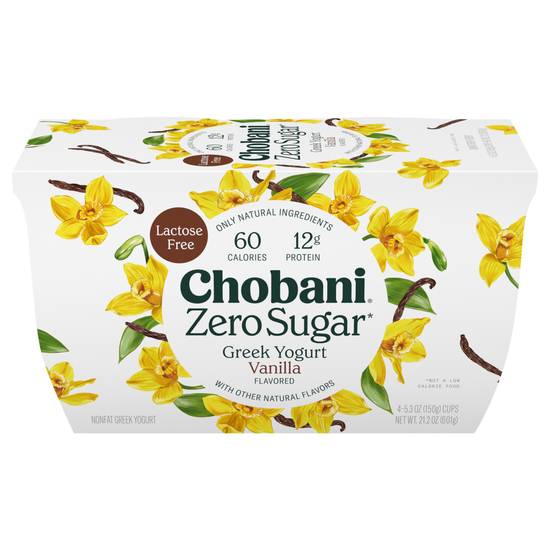 Chobani Zero Sugar Greek Yogurt (4 ct) (vanilla)