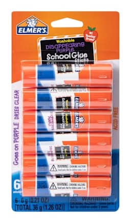 Elmer's® Washable Disappearing Purple School Glue Sticks 6-Count