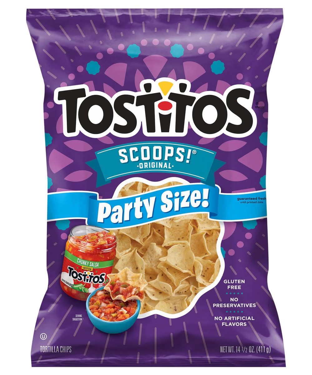 Tostitos Scoops Tortilla Chips Party Size, Original (14.5 oz)
