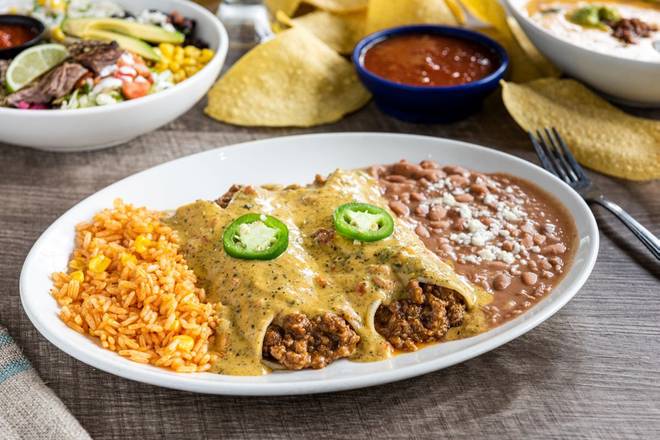 Border Queso Beef Enchiladas