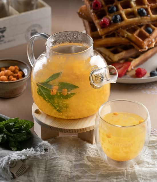 Sanddorntee mit Minze 0,750 l (für 2 Personen)