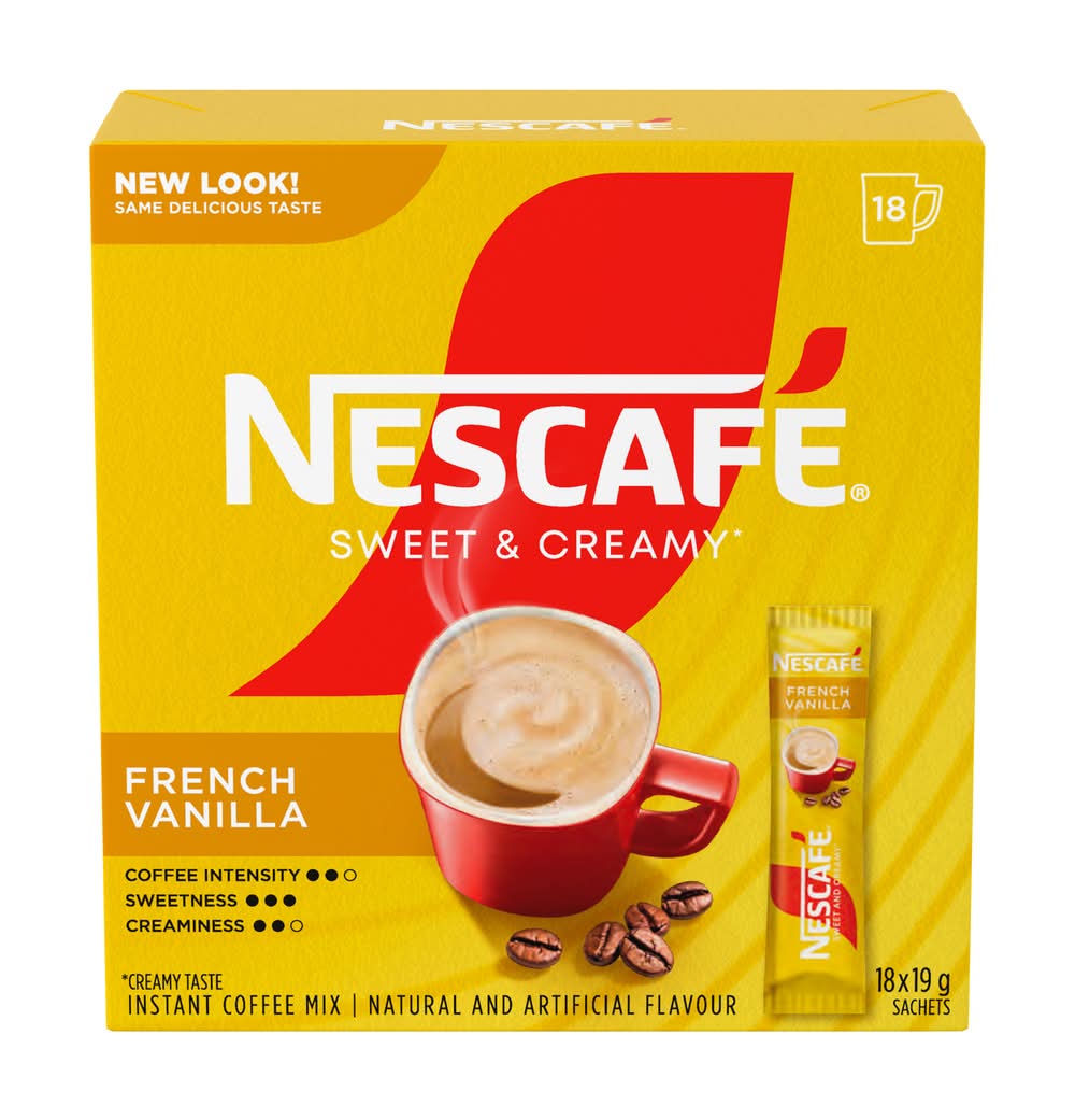 Nescafé Sweet & Creamy Instant Coffee Mix, French Vanilla (342 g, 18 ct)