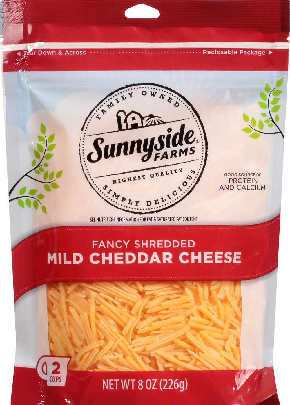 Sunnyside Farms Mild Cheddar Fancy Shredded Cheese (8 oz)