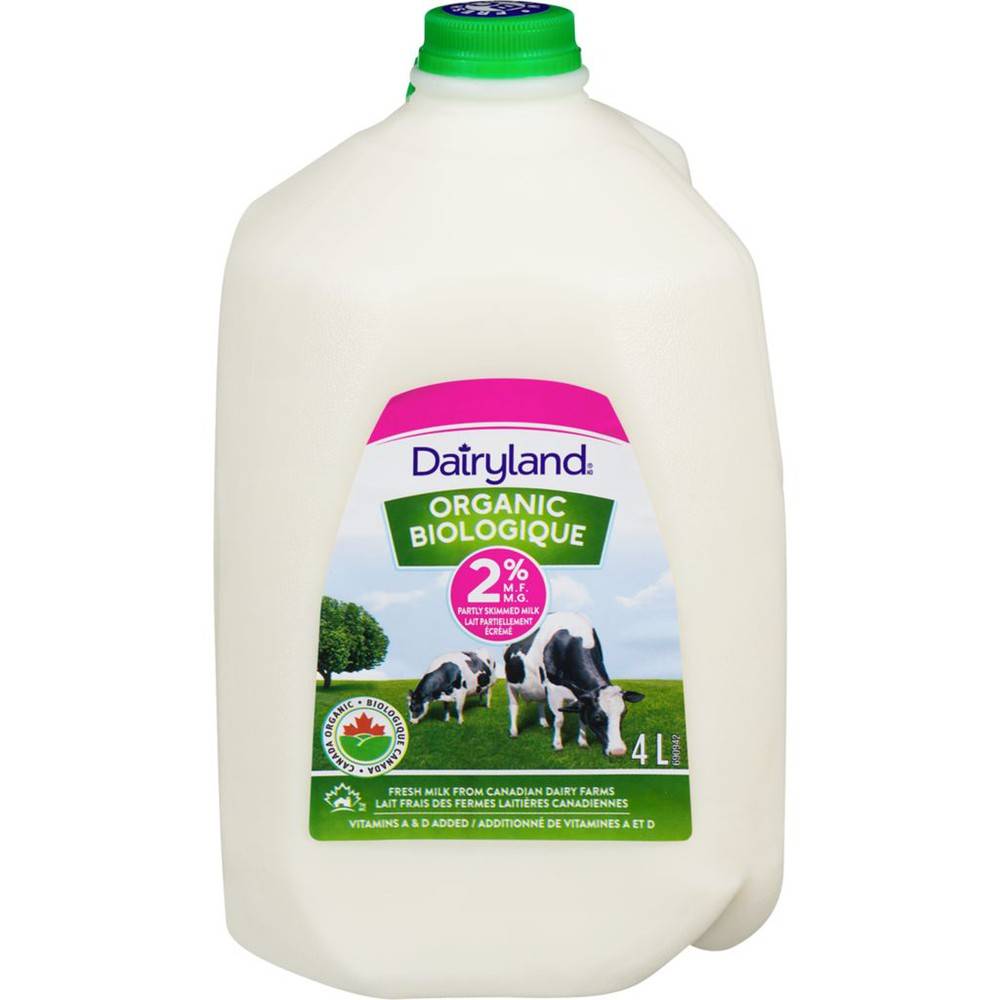 Dairyland Organic 2 % Partly Skimmed Milk (4 L)