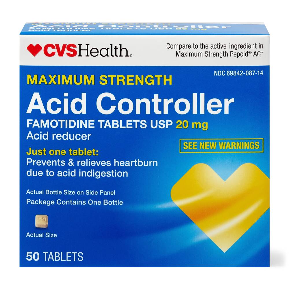 CVS Health Maximum Strength Acid Controller Tablets, 50 CT