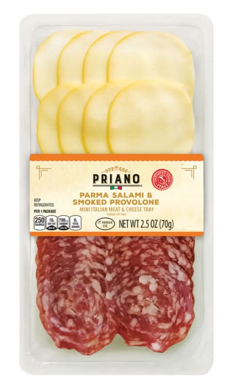 Priano Mini Italian Meat & Cheese Tray, Parma Salami & Smoked Provolne (2.5 oz)
