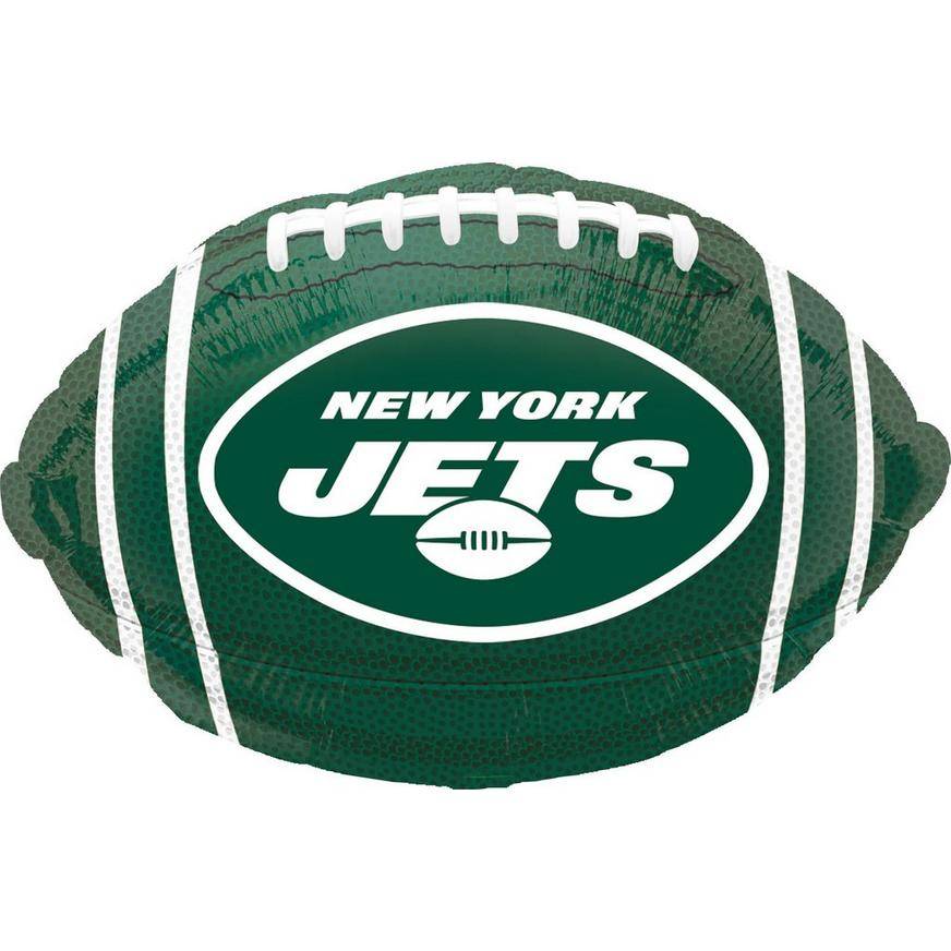 Uninflated New York Jets Football Foil Balloon, 17in x 12in