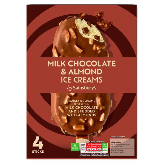 Sainsbury's Indulgence Ice Cream, Almond Chocolate 4x110ml