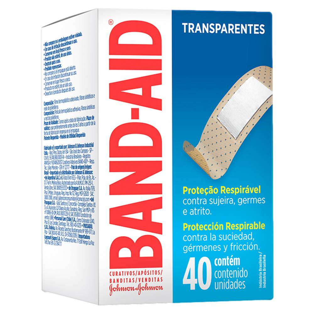 Band-Aid · Curativo transparente respirável (40 un)