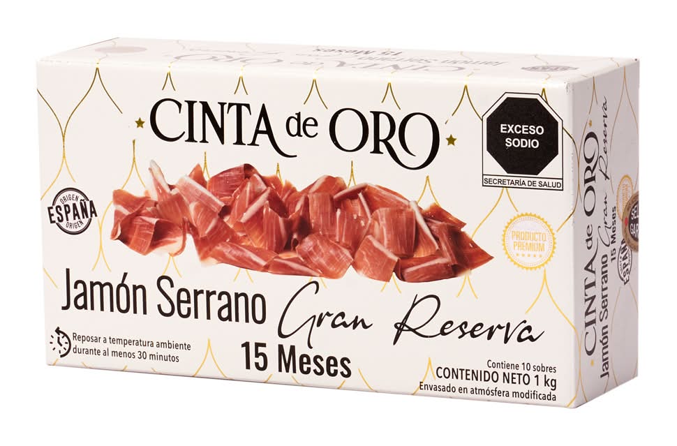 Cinta De Oro · Jamón serrano gran reserva premium 15 meses (10 un)