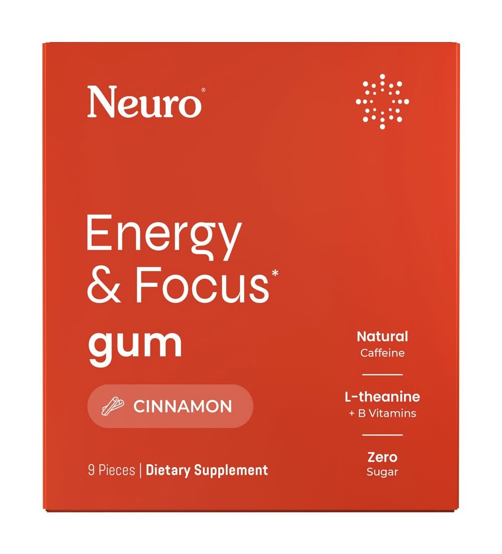 Neuro Energy and Focus Gum, Cinnamon (9 ct)