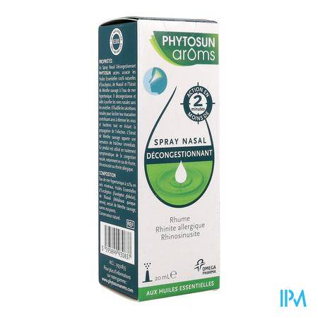 Phytosun Aroms Spray Nasal Decongestionnant 20ml Phytothérapie - Compléments alimentaires